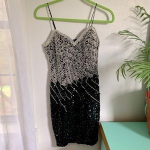 RARE A.J. Bari Beaded Mini Dress